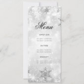 Elegant Winter 70. Geburtstag Programm Silver Menu (Rückseite)