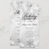 Elegant Winter 70. Geburtstag Programm Silver Menu (Vorne/Hinten)