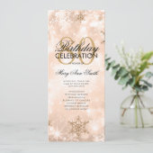 Elegant Winter 80 Geburtstag Programm Rose Gold Me (Stehend Vorderseite)