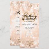 Elegant Winter 80 Geburtstag Programm Rose Gold Me (Vorne/Hinten)