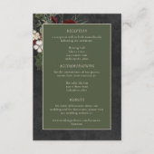 Elegant Winter Berries & Pine Black Wedding Begleitkarte (Vorderseite)