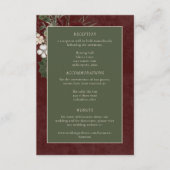 Elegant Winter Berries & Pine Burgundy Wedding Begleitkarte (Vorderseite)