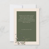 Elegant Winter Berries & Pine Ivory Wedding Dankeskarte (Rückseite)