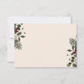 Elegant Winter Berries & Pine Ivory Wedding RSVP Karte (Rückseite)