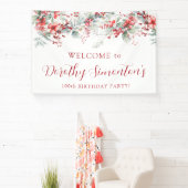 Elegant Winter Berry Botanical 100. Geburtstag Banner (InSitu)