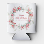 Elegant Winter Berry Botanical 100. Geburtstag Dosenkühler (Vorderseite)