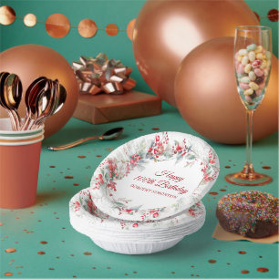 Elegant Winter Berry Botanical 100. Geburtstag Pappteller