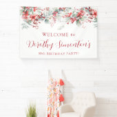 Elegant Winter Berry Botanical 30. Geburtstag Part Banner (InSitu)