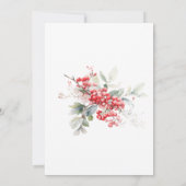 Elegant Winter Berry Botanical 40. Geburtstag Einladung (Rückseite)