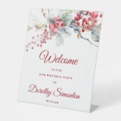 Elegant Winter Berry Botanical 50. Geburtstag Sockelschild (Vorderseite)