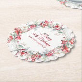 Elegant Winter Berry Botanical 50. Geburtstag Untersetzer (angewinkelt)