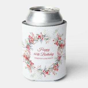 Elegant Winter Berry Botanical 60. Geburtstag Dosenkühler