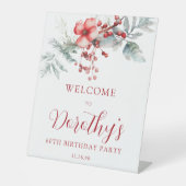 Elegant Winter Berry Botanical 60. Geburtstag Sockelschild (Vorderseite)