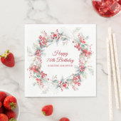 Elegant Winter Berry Botanical 70. Geburtstag Serviette (Beispiel)