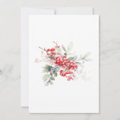 Elegant Winter Berry Botanical 80. Geburtstag Einladung (Rückseite)