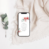 Elegant Winter Berry Poinsettia Wedding Einladung