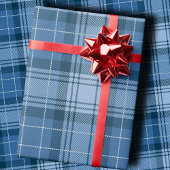 Elegant Winter Blue Tartan Plaid Gender-Neutral Geschenkpapier