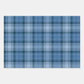 Elegant Winter Blue Tartan Plaid Gender-Neutral Geschenkpapier Set (Vorderseite)