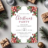 Elegant Winter Botanical Christmas Party  Einladung
