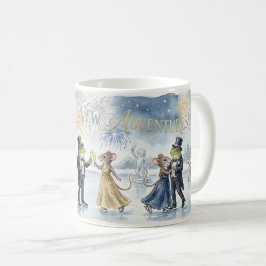 “Elegant Winter Celebration – Champagne Toast Holi Kaffeetasse (VorderseiteRechts)