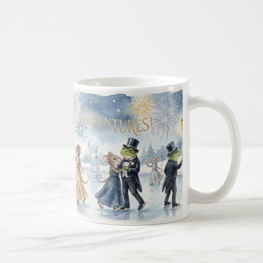 “Elegant Winter Celebration – Champagne Toast Holi Kaffeetasse (Rechts)