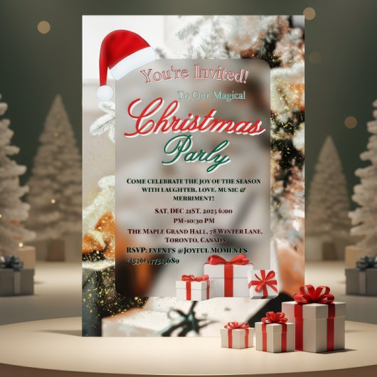 Elegant Winter Christmas Party Invitation Folieneinladung