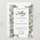 Elegant winter christmas wedding einladung (Vorne/Hinten)