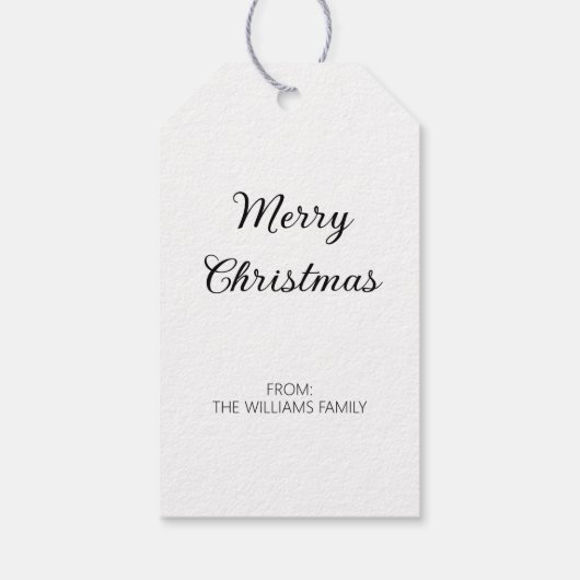 Elegant Winter Deer Christmas Geschenkanhänger (Rückseite)