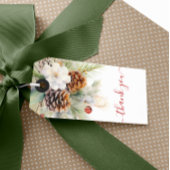 Elegant Winter Evergreen Baby Shower Geschenkanhänger