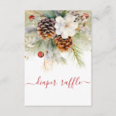 Elegant Winter Evergreen Diaper Raffle Begleitkarte (Vorderseite)