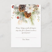 Elegant Winter Evergreen Diaper Raffle Begleitkarte (Rückseite)