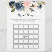 Elegant Winter Floral Bridal Bingo Game (Vorderseite)