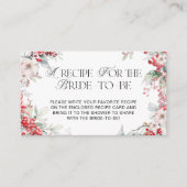 Elegant Winter Floral Bridal Rezept Begleitkarte (Vorderseite)