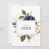 Elegant Winter Floral Calligraphy Grad Party Einladung (Rückseite)