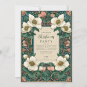 Elegant Winter Floral Christmas Einladung (Vorderseite)