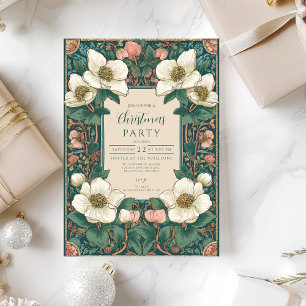 Elegant Winter Floral Christmas Einladung