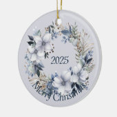 Elegant Winter Floral Christmas Keramik Ornament (Links)