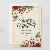 Elegant Winter Floral Frohe Weihnachten (Vorderseite)