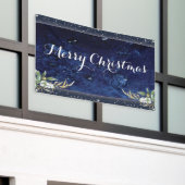 Elegant Winter Floral Frohe Weihnachten Banner (Äußeres Gebäude)