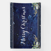 Elegant Winter Floral Frohe Weihnachten Banner (Vertikal)