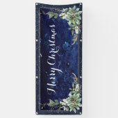 Elegant Winter Floral Frohe Weihnachten Banner (Vertikal)