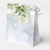 Elegant Winter Floral Greenerity Wedding Geschenkschachtel (Rückseite)