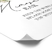 Elegant Winter Floral Greenery Mimosa Bar Poster (Ecke)