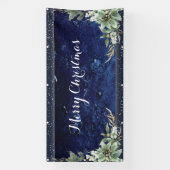 Elegant Winter Floral Merry Christmas Banner (Vertikal)