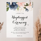 Elegant Winter Floral Unplugged Zeremony Sign Poster