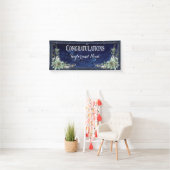 Elegant Winter Floral Wedding Herzlichen Glückwuns Banner (Insitu)