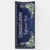 Elegant Winter Floral Wedding Herzlichen Glückwuns Banner (Vertikal)
