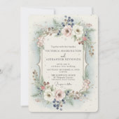 Elegant Winter Floral Wedding Invitation Einladung (Vorderseite)