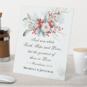 Elegant Winter Floral Wedding Scripture Christlich Sockelschild (In Situ)