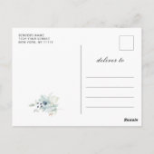 Elegant Winter Foliage Boho Hochzeit retten das Da Postkarte (Rückseite)